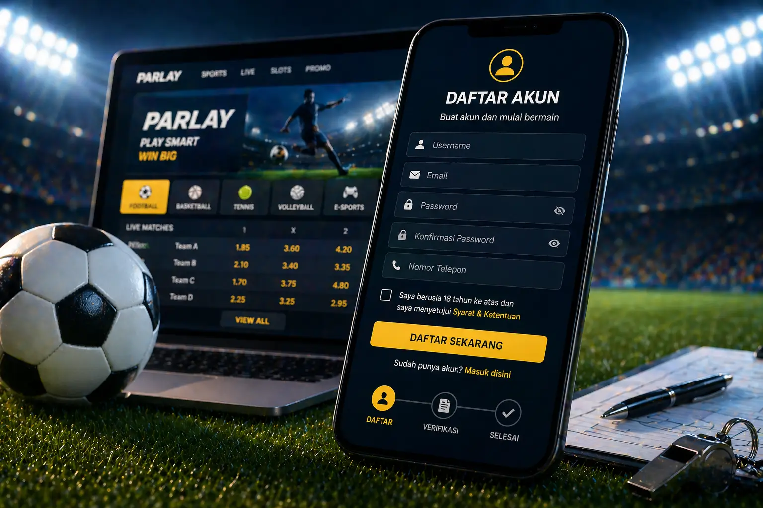 Cara daftar akun parlay online